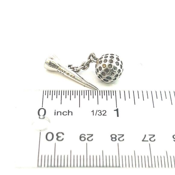 Tiffany & Co Estate Golf Ball Cufflinks Sterling Silver TIF603 - Picture 7 of 7